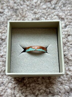 Koa & Turquoise Mountain 4.5mm ring